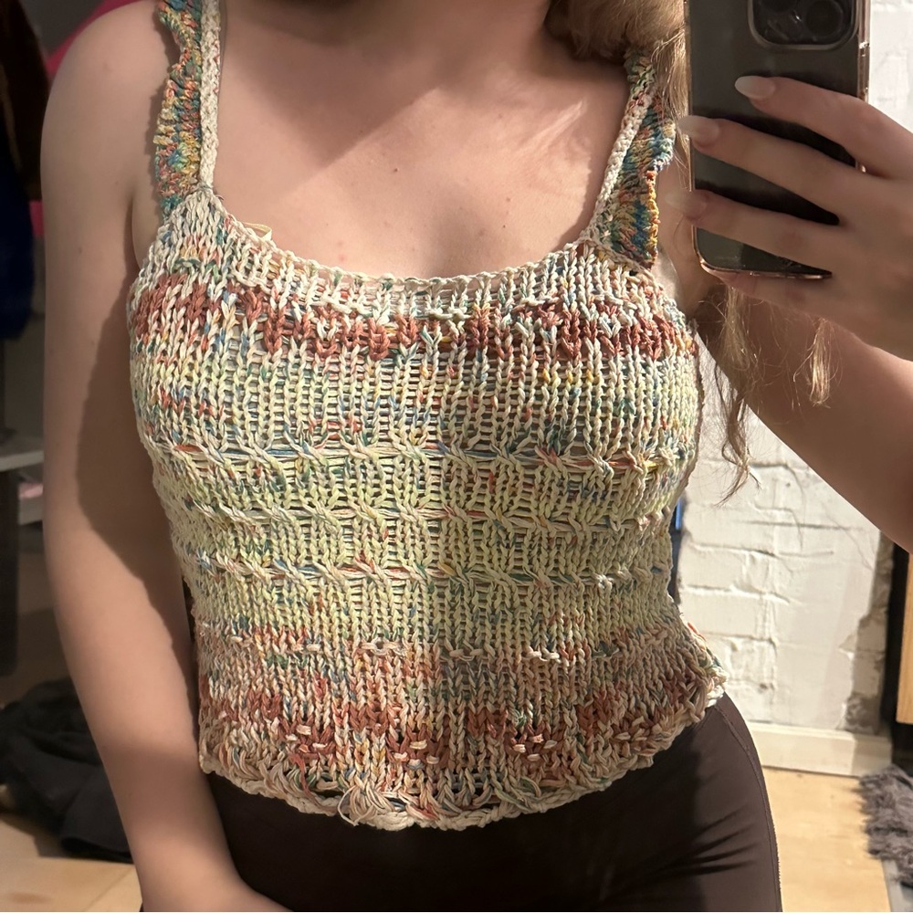 vintage multicoloured knit tank top